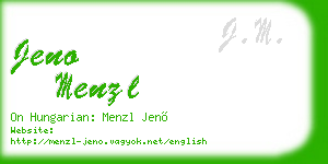jeno menzl business card